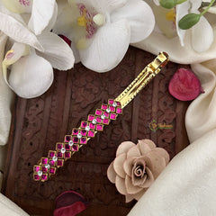 Vriksham Pink Kundan Hair Clip-Square-H982