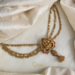 Antique Lakshmi Jada Bun Billai Maatil - Ghungroo Maatil - Jhumka - G11478