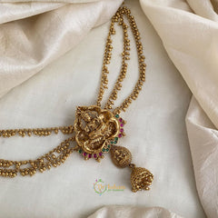 Antique Lakshmi Jada Bun Billai Maatil - Ghungroo Maatil - Jhumka - G11478