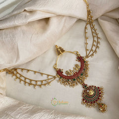 Elegant Chandbali Jada Bun Billai Maatil - Pearl Maatil - G11477