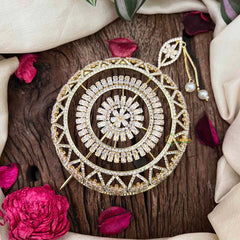 Vriksham Bollywood Style Gold Touch Hair Ornament CZ Stone Hair Bun Cage Accessory-BH1257