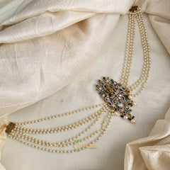 Elegant Victorian Diamond Lakshmi Jada Bun Billai Maatil - Pearl Maatil - G11500