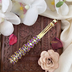 Vriksham Purple Floral Kundan Hair Clip-H989