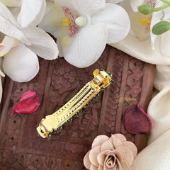 Vriksham Purple Floral Kundan Hair Clip-H989