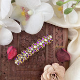 Vriksham Purple Floral Kundan Hair Clip-H989