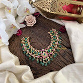 Designer Jadau Kundan Choker-Green Beads-J2479