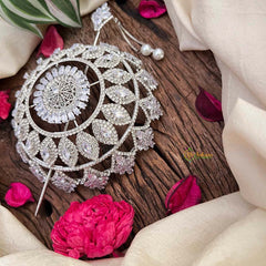 Vriksham Exquisite Zircon Stone Hair Ornament CZ Stone Hair Bun Cage Accessory-BH1258