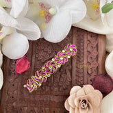 Vriksham Kundan Hair Clip-Pink-Twisted Floral-H990