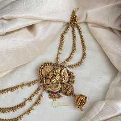 Antique Lakshmi Jada Bun Billai Maatil - Ghungroo Maatil - Jhumka - G11502