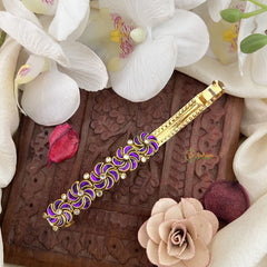 Vriksham Kundan Hair Clip-Purple-Twisted Floral-H991