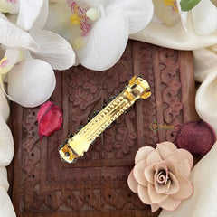 Vriksham Kundan Hair Clip-Purple-Twisted Floral-H991