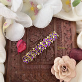 Vriksham Kundan Hair Clip-Purple-Twisted Floral-H991