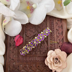 Vriksham Kundan Hair Clip-Purple-Twisted Floral-H991