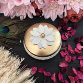 Vriksham White Metal Jar Medium-RG257