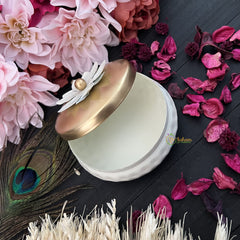 Vriksham White Metal Jar Medium-RG257