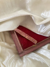 Gold Look Alike American Diamond Bangle Set-Red-G11220