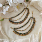 Premium Green AD Stone Layered Gold Bead Maatil-Ear Chain-G14234