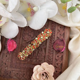 Vriksham Kundan Hair Clip-Red-Twisted Floral-H992