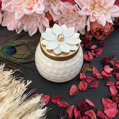 Vriksham White Metal Jar Big -RG258