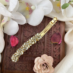 Vriksham Kundan Hair Clip-White-Twisted Floral-H993