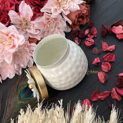 Vriksham White Metal Jar Big -RG258