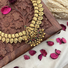 Vriksham Lakshmi Pendant Kaasumala Haram-Lakshmi Coin Neckpiece-Gold Bead-G18053