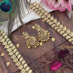 Vriksham Lakshmi Pendant Kaasumala Haram-Lakshmi Coin Neckpiece-Gold Bead-G18053