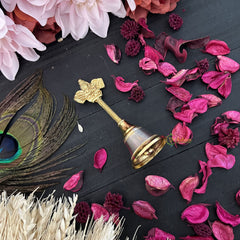 Vriksham Puravedic Brass Bell, Pooja Hand Bell, Ghanti for Pooja, Temple Bell, Garuda Bell-RG261