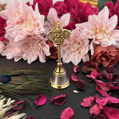 Vriksham Puravedic Brass Bell, Pooja Hand Bell, Ghanti for Pooja, Temple Bell, Garuda Bell-RG261