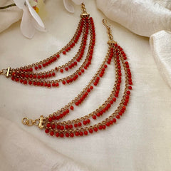 Unique 3 Layer Coral Maatil-Ear Chain-G14235