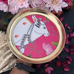 Vriksham Pichwai Art Cow Printed Plate-RG262