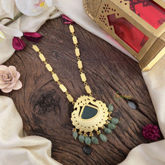 Dual Peacock Jadau Kundan Short Neckpiece-J2489