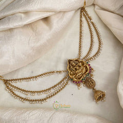 Antique Lakshmi Jada Bun Billai Maatil - Pearl Maatil - Jhumka - G11479