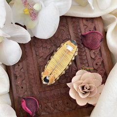 Vriksham Silk Thread Kundan Saree Pin-White-H997