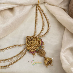 Antique Lakshmi Jada Bun Billai Maatil - Pearl Maatil - Jhumka - G11479