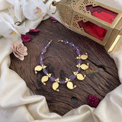 Purple Bead Jadau Kundan Maanga Neckpiece-J2493