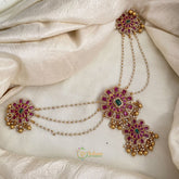 Premium Floral Jada Bun Billai with Maatil - Pearl Maatil - G11464