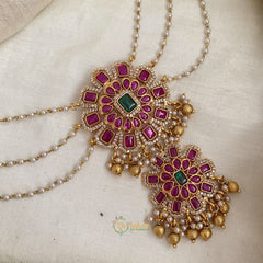 Premium Floral Jada Bun Billai with Maatil - Pearl Maatil - G11464