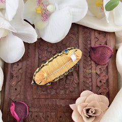 Vriksham Silk Thread Kundan Saree Pin-Blue-H999