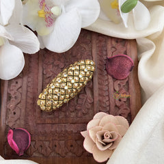 Vriksham Silk Thread Kundan Saree Pin-Off White-H1001