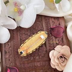 Vriksham Silk Thread Kundan Saree Pin-Off White-H1001