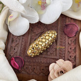 Vriksham Silk Thread Kundan Saree Pin-Golden-H1003