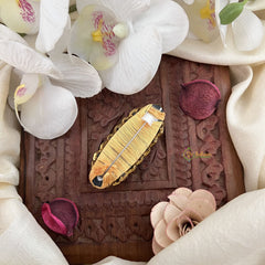 Vriksham Silk Thread Kundan Saree Pin-Golden-H1003