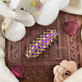 Vriksham Silk Thread Kundan Saree Pin-Purple-H1005