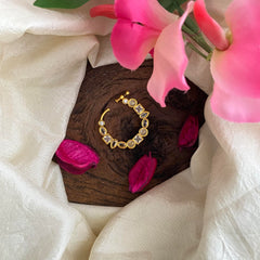 Designer Bridal Nath / Nose pin-White-G13786