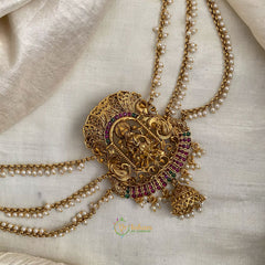 Gold Look Alike Temple Jada Bun Billai Maatil - Pearl Maatil - Jhumka - G11498