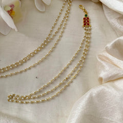 Precious Jadau Kundan Pearl Maatil-Ear Chain-G14245