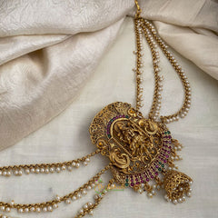 Gold Look Alike Temple Jada Bun Billai Maatil - Pearl Maatil - Jhumka - G11498