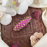 Vriksham Silk Thread Kundan Saree Pin-Pink-H1006