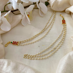 Precious Jadau Kundan Pearl Maatil-Ear Chain-G14245